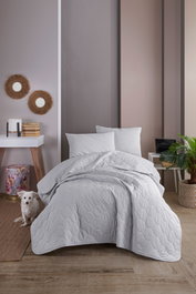 L'essentiel linge de maison Juego de colcha individual Solid - Grey